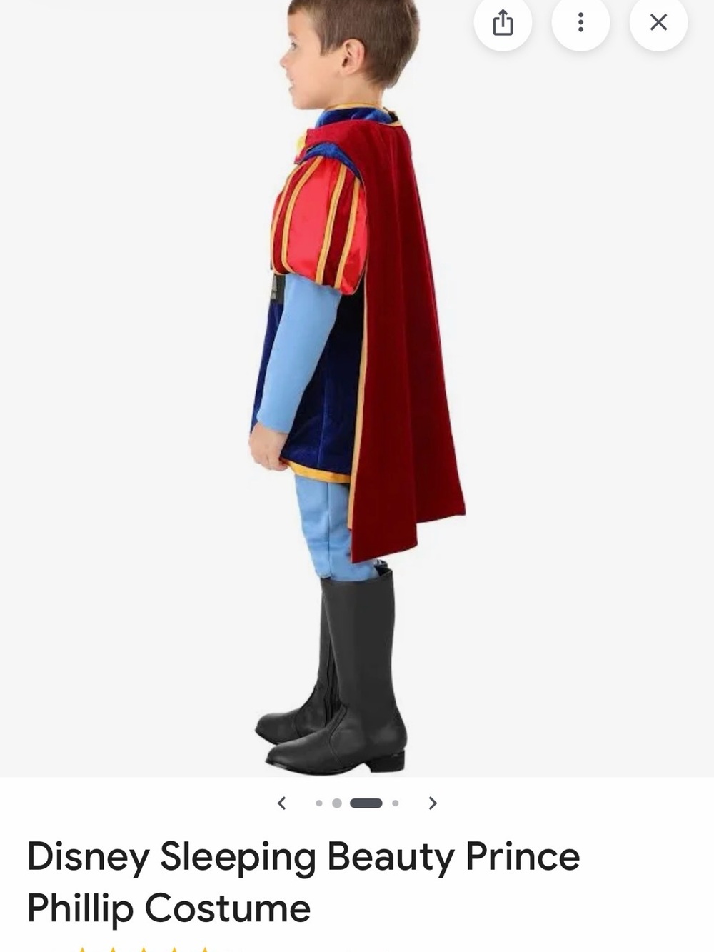 Disney Prince Phillip Costume in Blue, Red & Gold - Picture 3 of 11